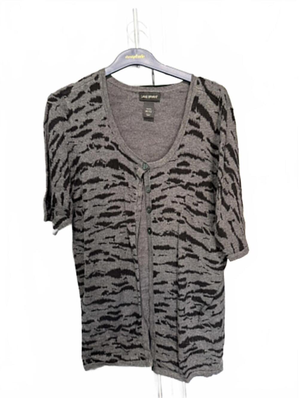 Lane Bryant Plus Size Gray and Black Patterned Cardigan Sweater 18/20